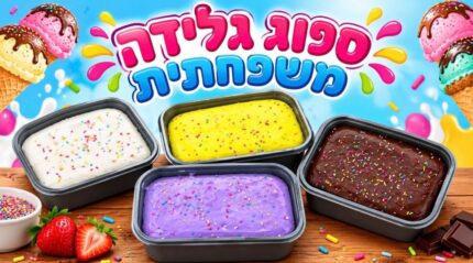 ספוג גלידה משפחתית-צבע אקראי